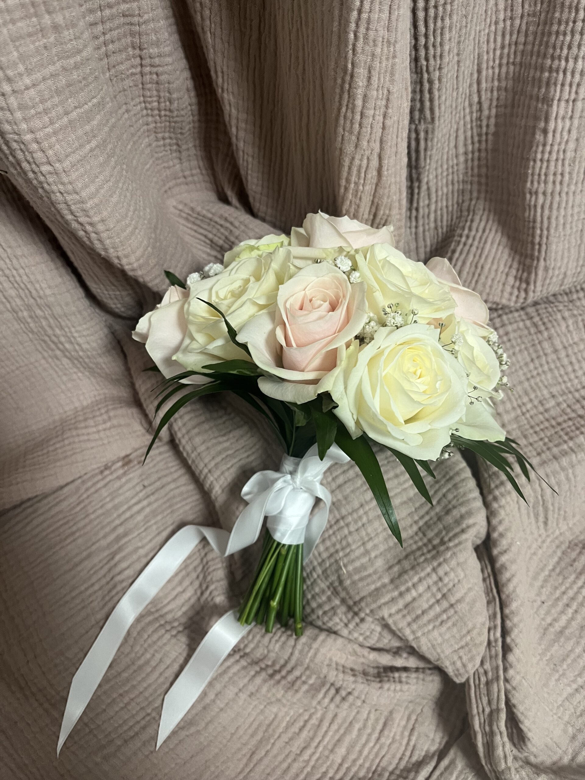 Bouquet mariée machon satin
